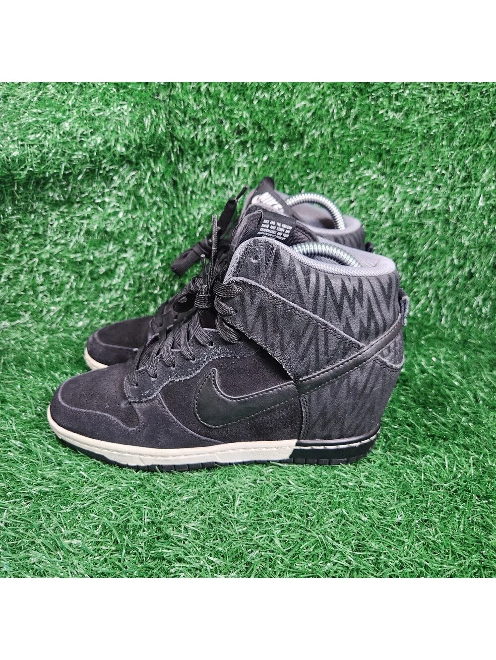 Rare Nike Dunk Sky Hi Print Black White Women's Sz 9 Sneakers Wedge 2013 shoes